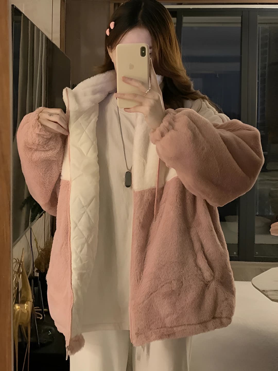 Women's 2026 autumn-winter demiseason jacket: thickened, loose fit, stand collar, long sleeve, slimming, casual style