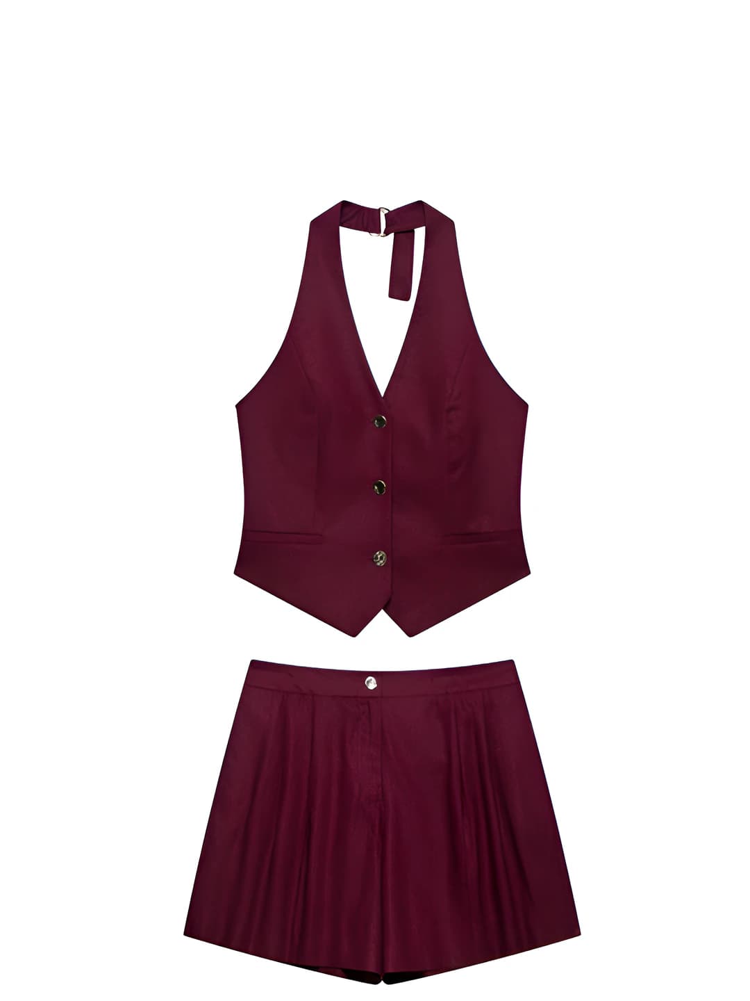 Women's halter vest and shorts set, casual, all-season, 3D pattern, long sleeve, trousers, 80-90% polyester