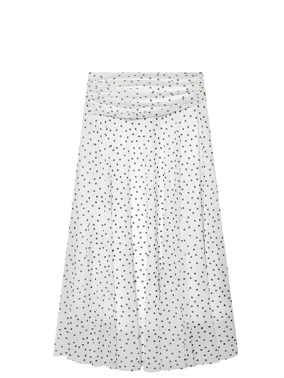 Ayollar uchun to'g'ri kesim, polka-dot naqshli, kundalik uslubdagi, elastik poliester yubka