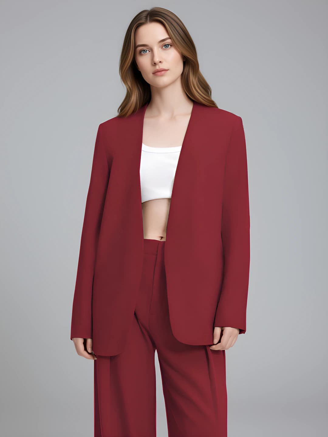Wine red [pants+suit]