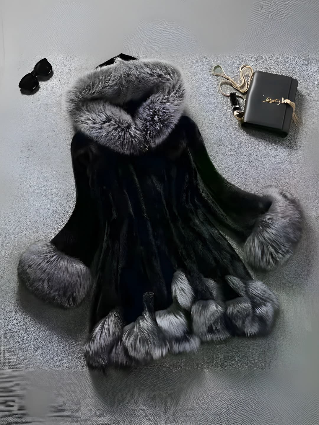Black hooded fur