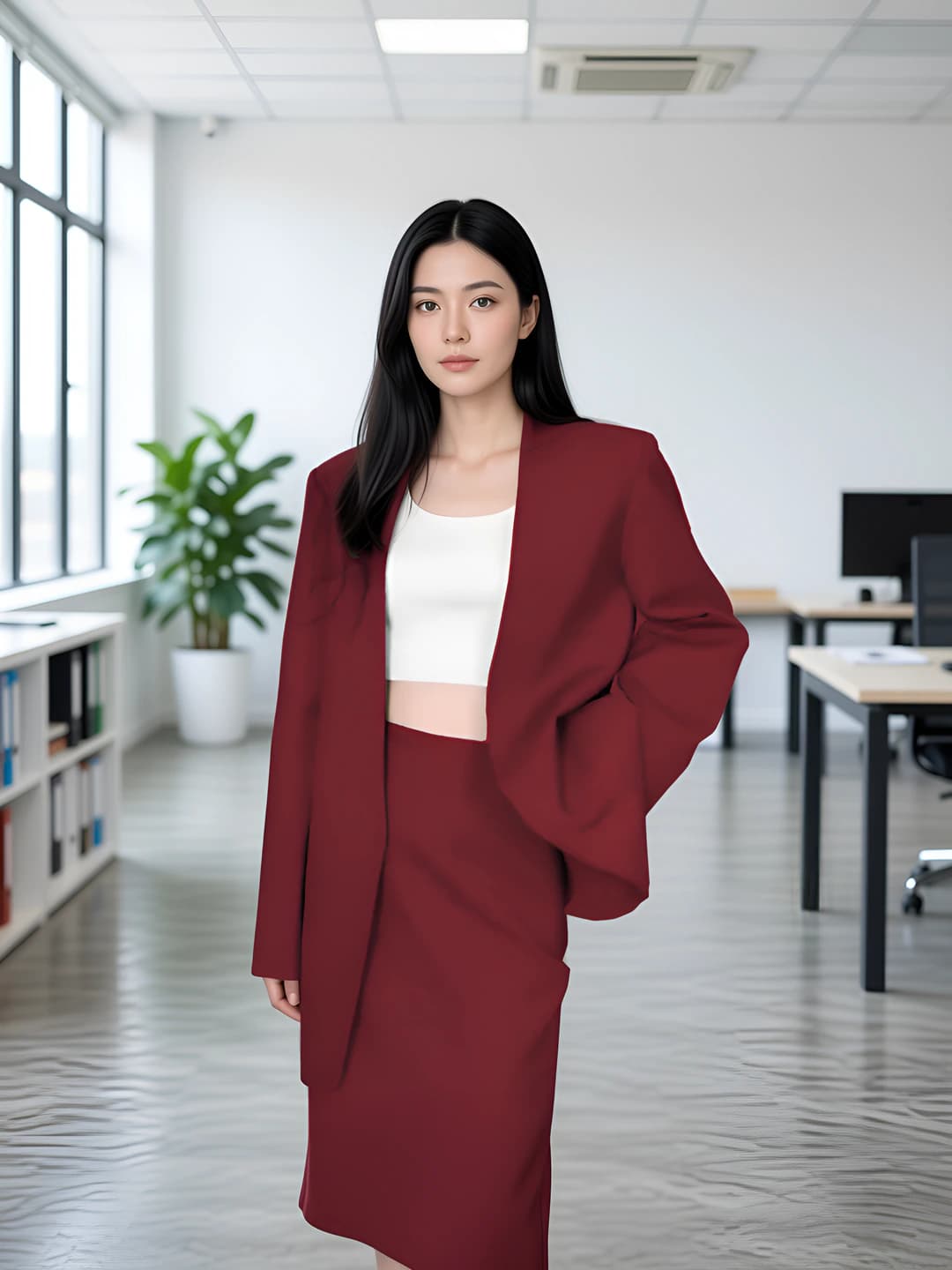 Wine red [dress + suit]