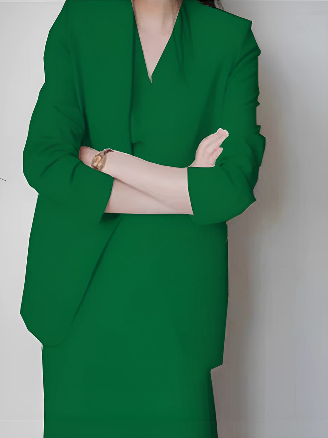 Green dress and suit