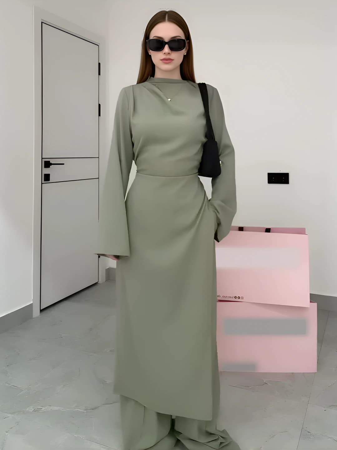 Women's clothing set 2026 spring-autumn: long sleeve blouse, high waist wide-leg trousers and casual style set