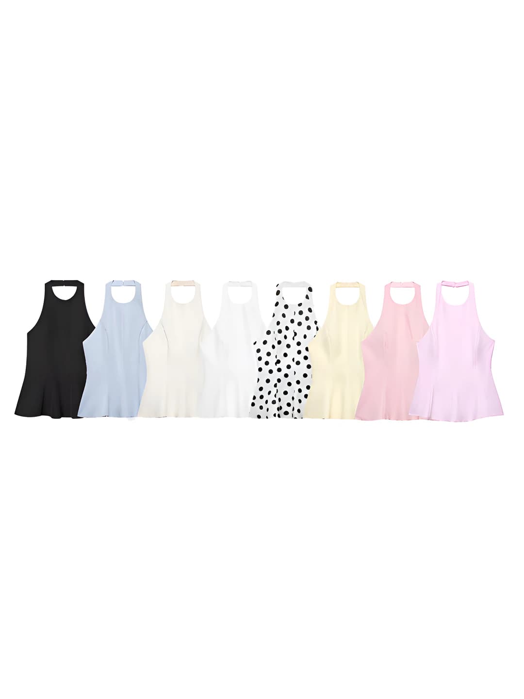 Women's strap top, sleeveless, slim fit, mid-length, solid colour, stretch, all-season