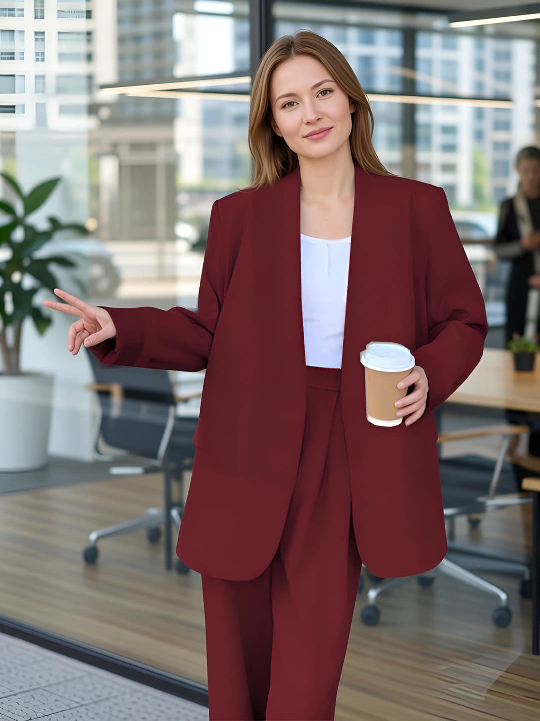 Wine red [pants+suit]