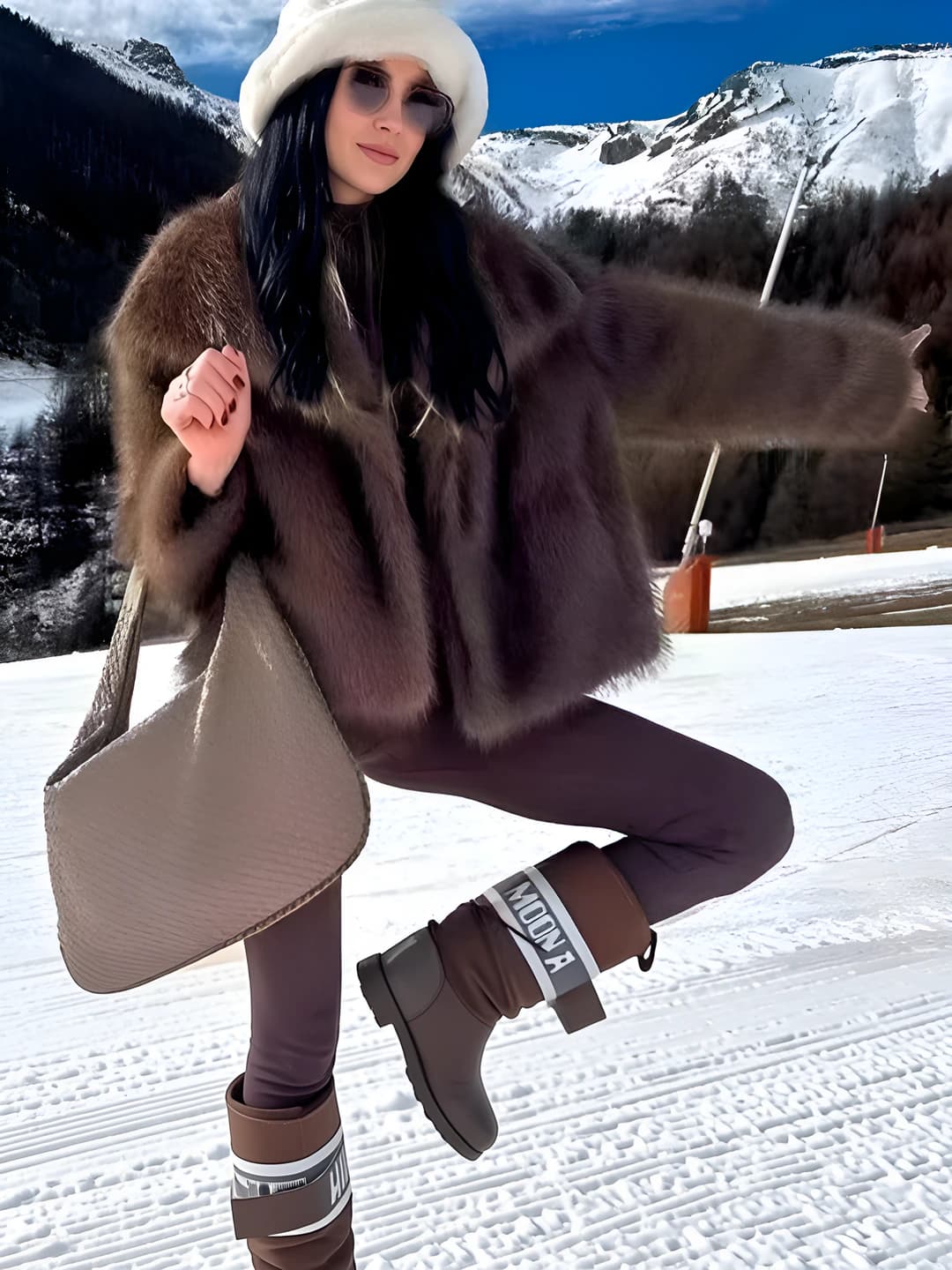 Кофейный большой воротник