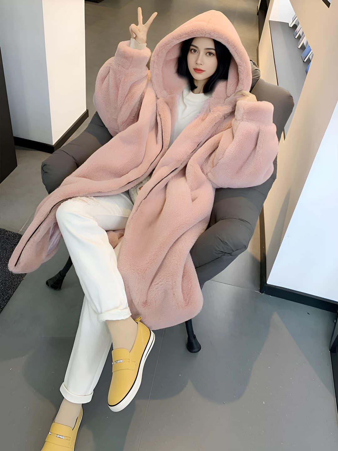 Pink, zipper, long