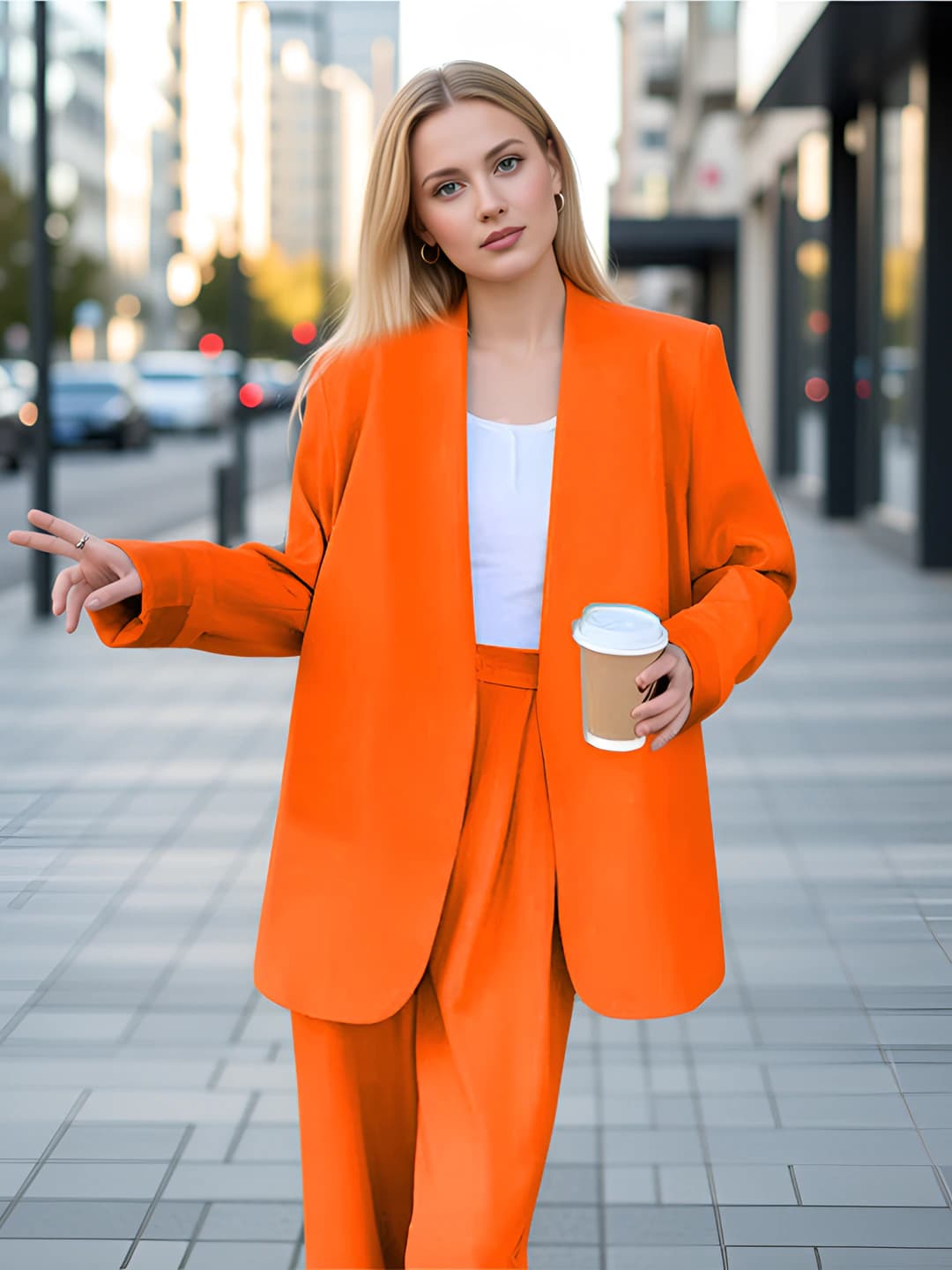 Orange-pink [pants+suit]