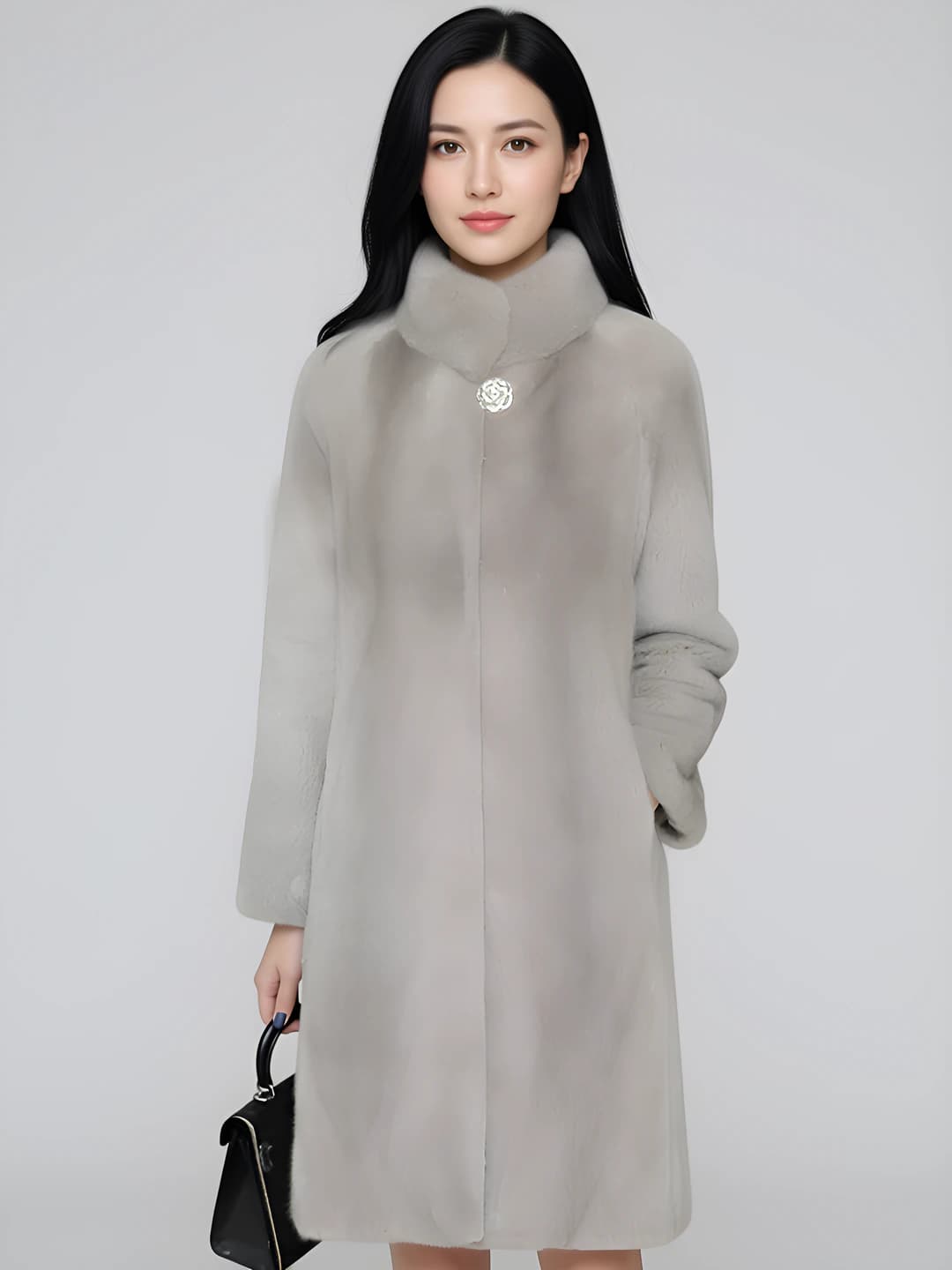 Stand collar, light grey