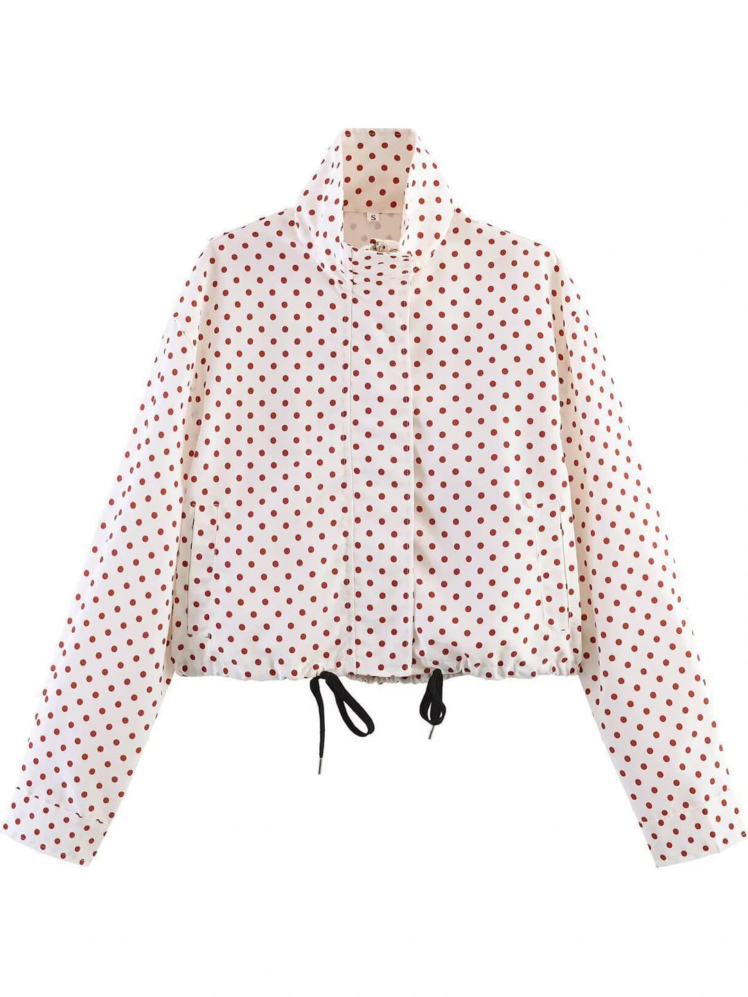 Oq fonli qizil nuqali jaket