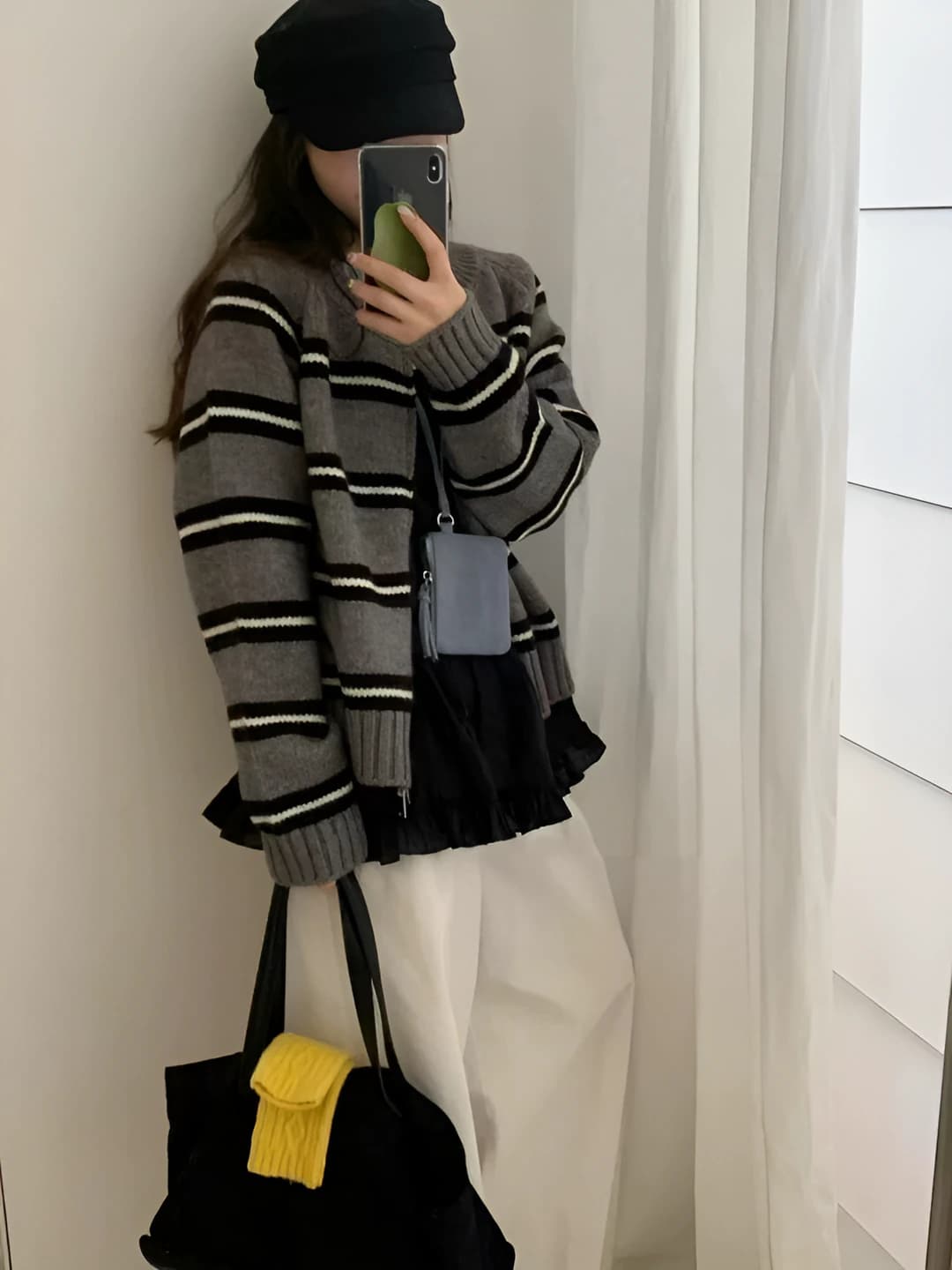 Grey-black striped