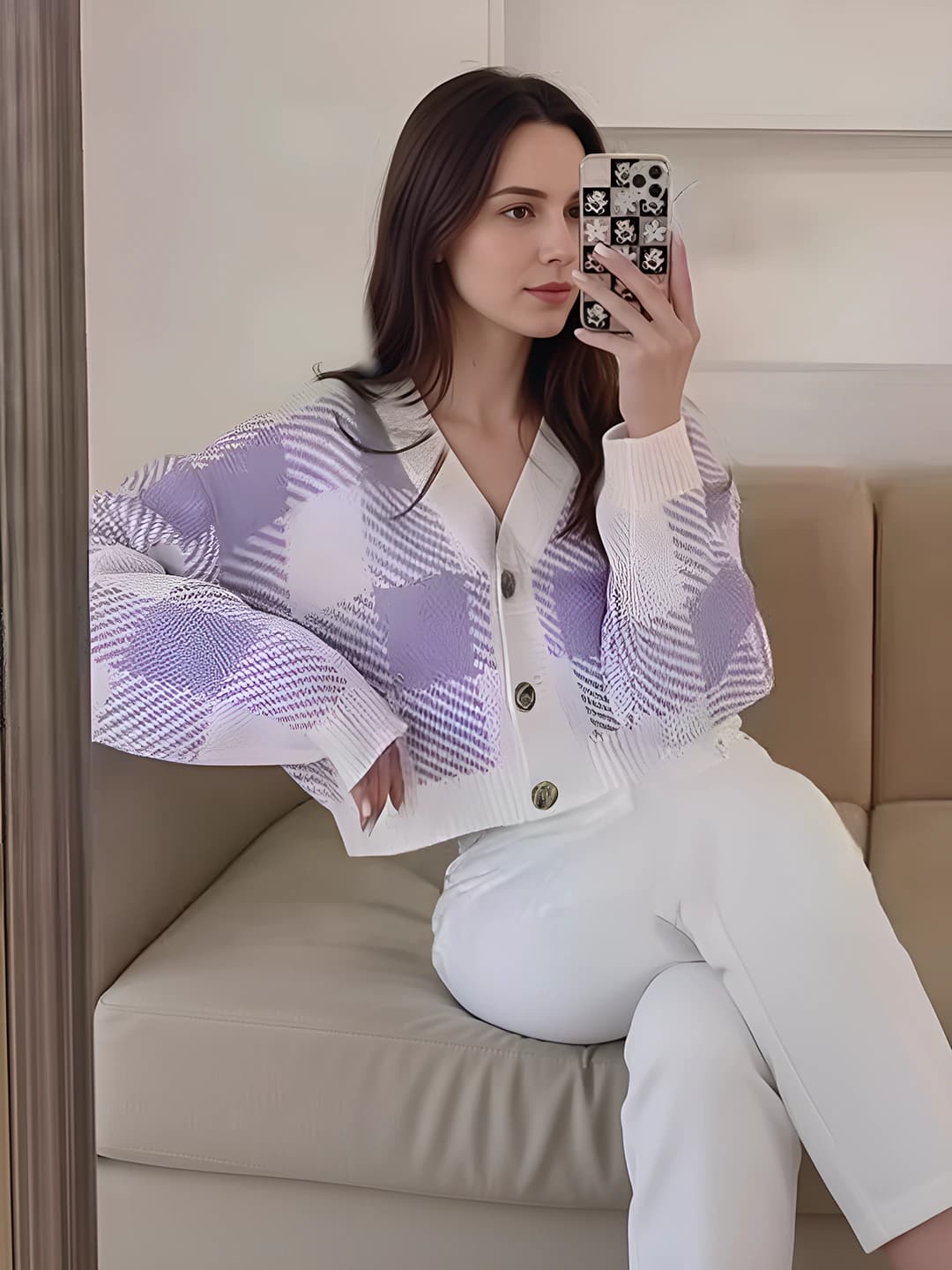 Purple floral + Light pink floral