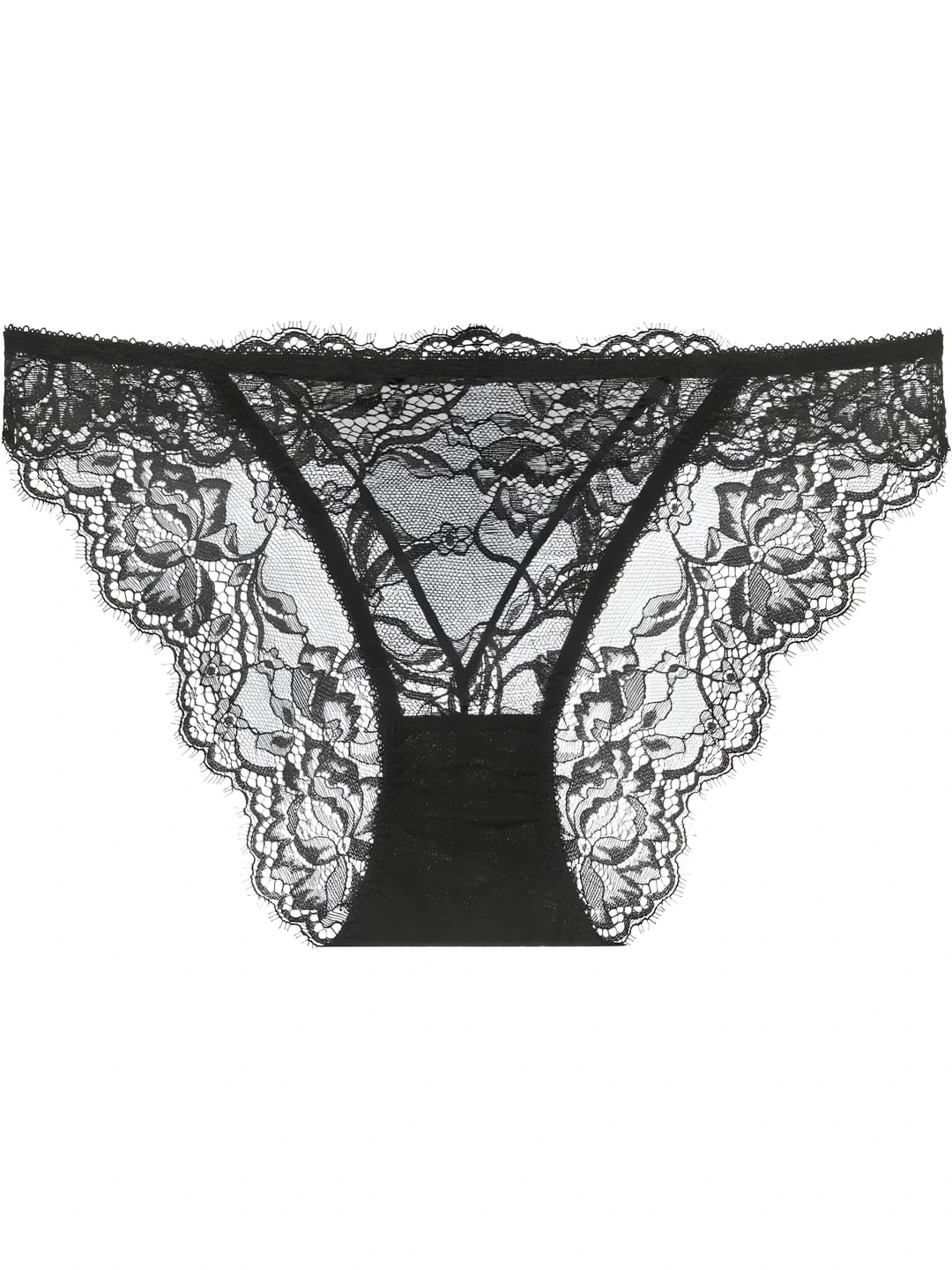 Women's ultra-thin lace thong underwear, low waist, plus size, pure cotton gusset, hip-lifting, floral pattern