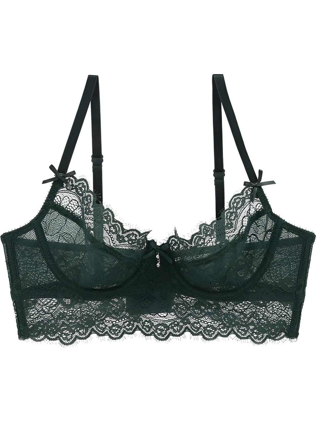 Women's lace bra, ultra-thin, breathable, minimizes bust, supportive, comfortable