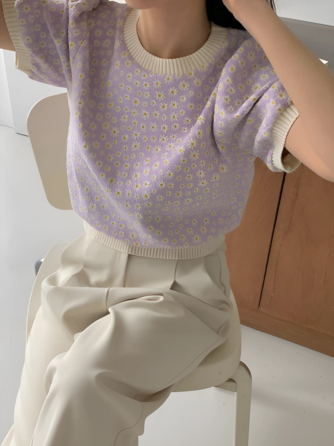 Purple floral + Light pink floral