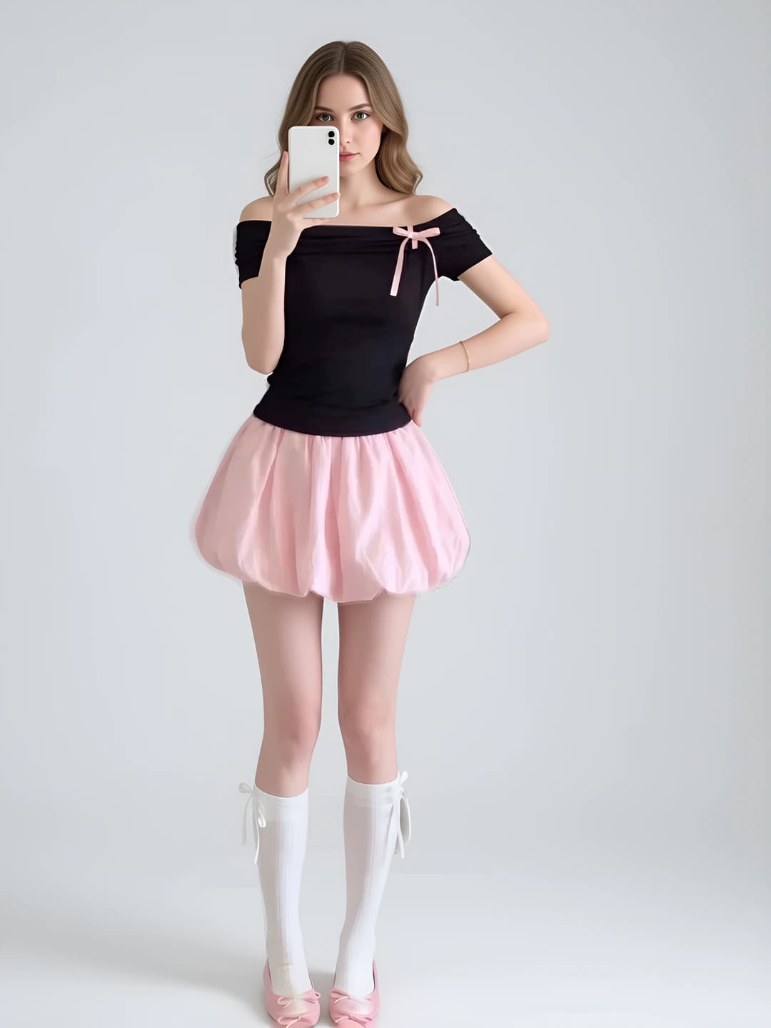Women's mini skirt, solid colour, casual style, polyester fabric