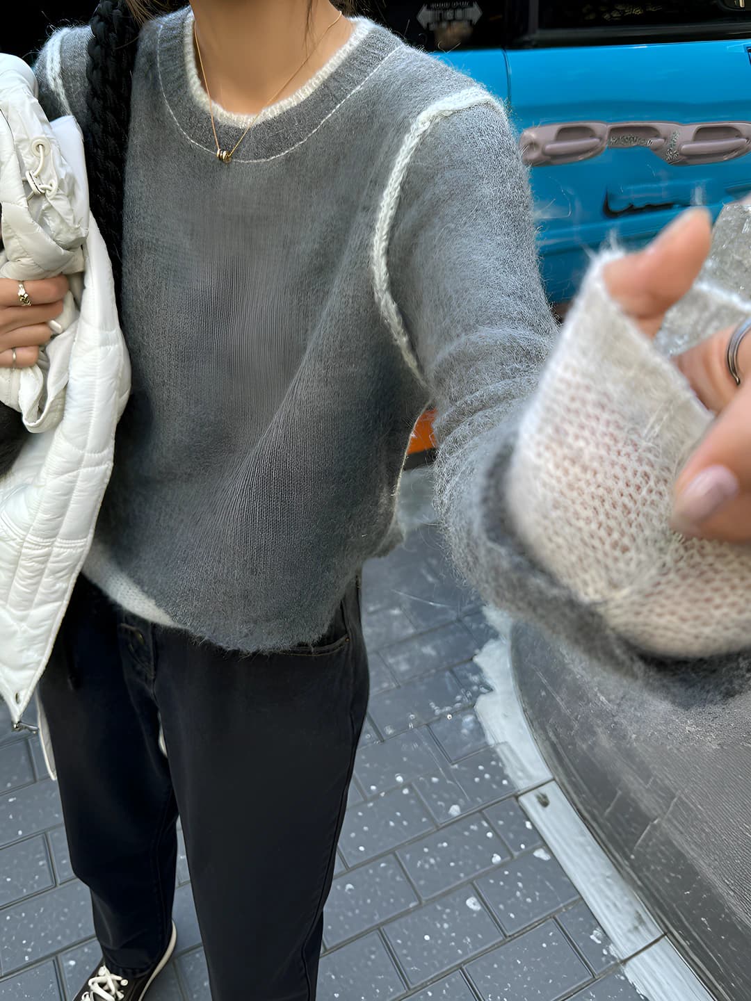 Ayollar uchun qishki retro uslubdagi dumaloq yoqali uzun yengli trikotaj sviter pullover
