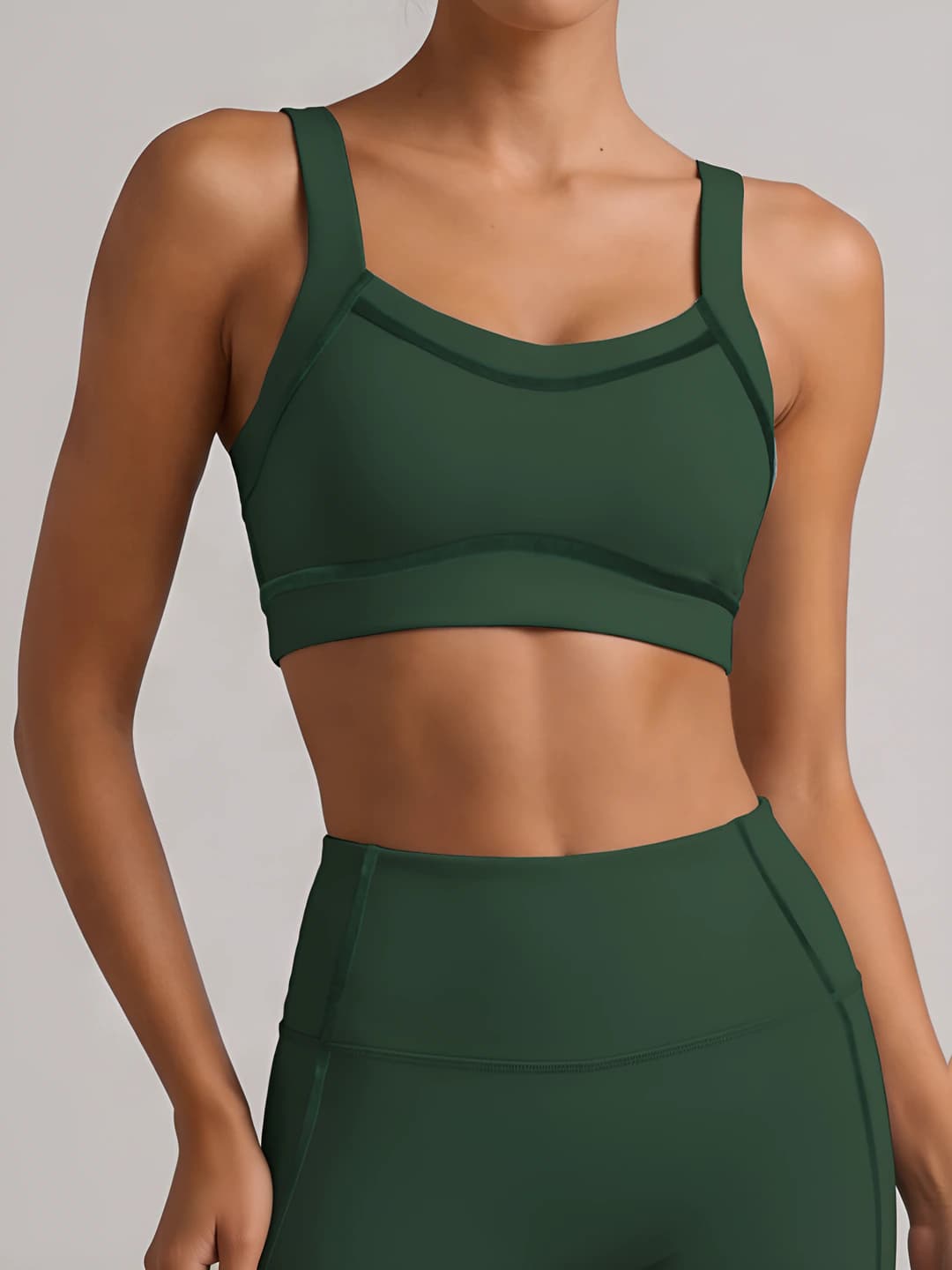 Women's sports tank top: high compression, anti-shock, removable pads, side breast gathering, for sports and high-intensity workouts