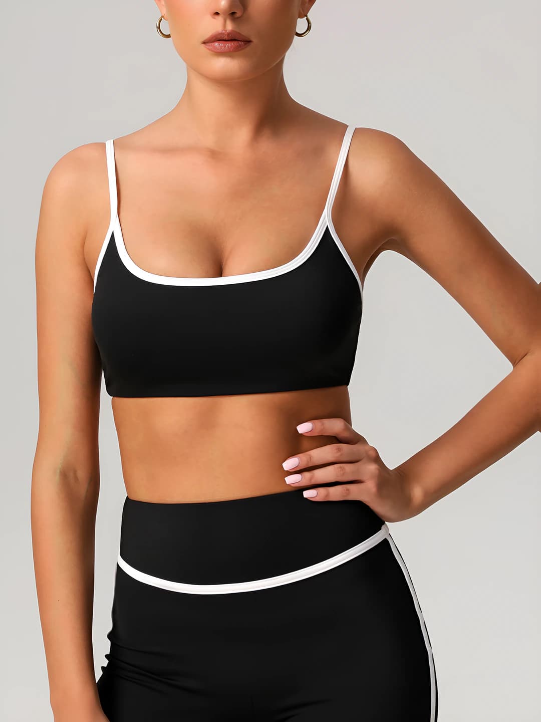 Women's quick-dry sports bra, thin straps, push-up, anti-shock, padded, yoga, running, fitness, outdoor workout wear