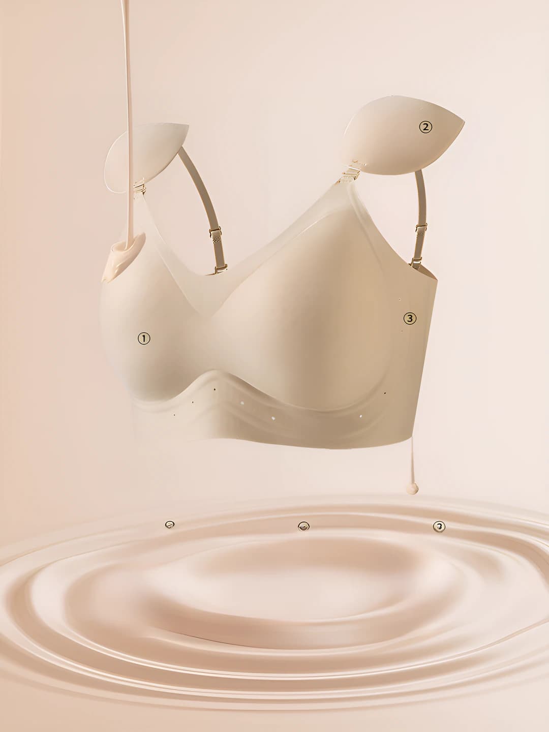 Women's seamless bra with built-in shoulder pads, tank top style