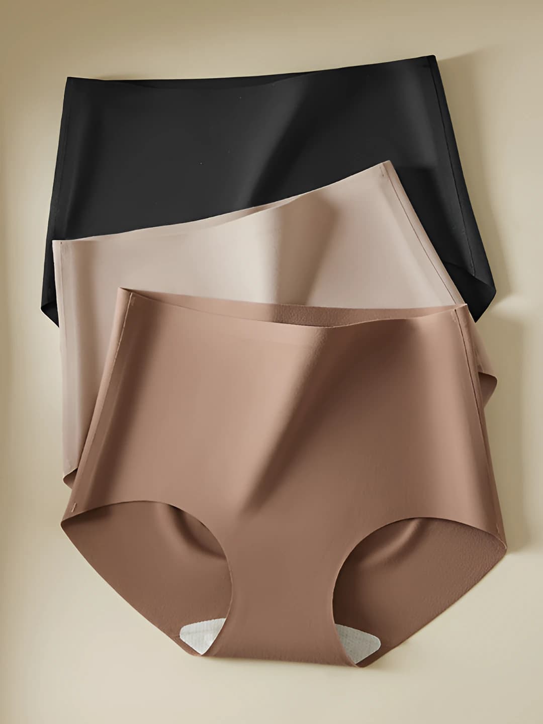 Женские корректирующие трусы с высокой талией: шёлк тутового шелкопряда, эластичные, дышащие, бесшовные, утягивающие живот и с эффектом push-up из «ледяного шёлка»