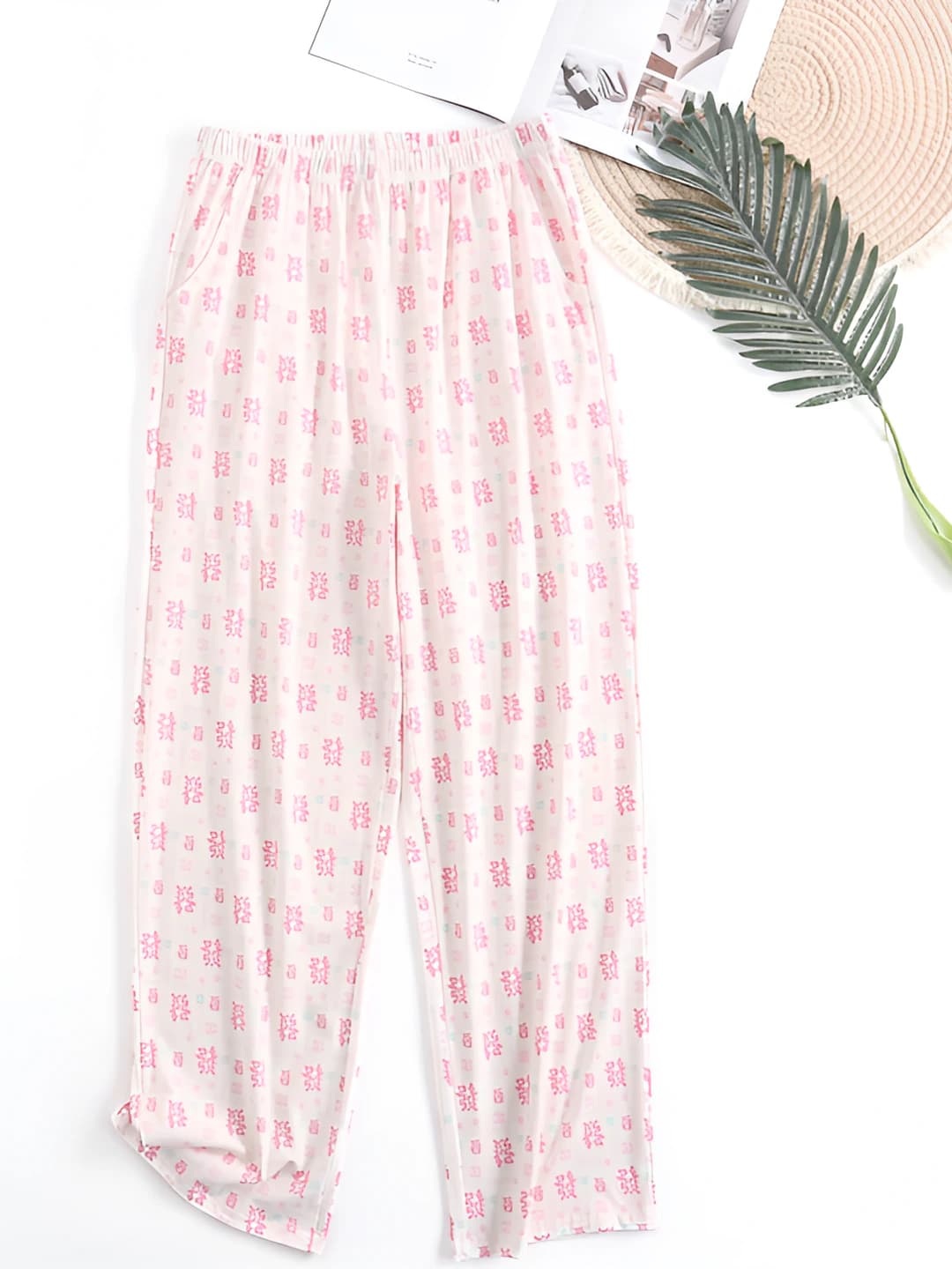 Light pink and green characters