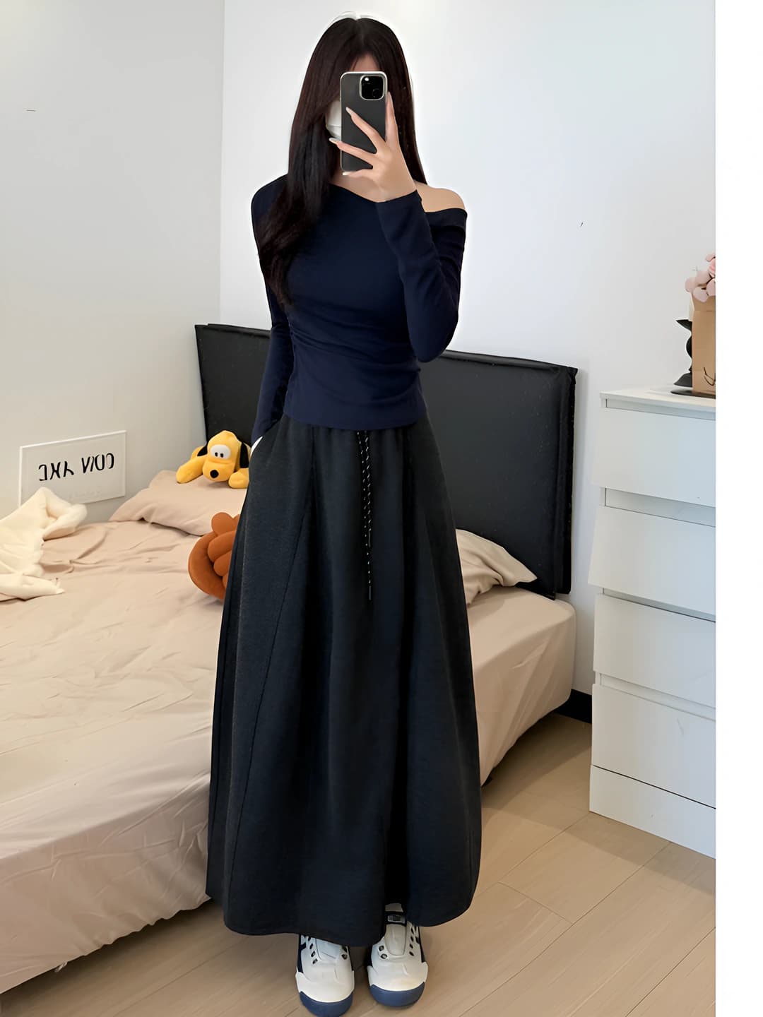 Black / Rice pants / Extended