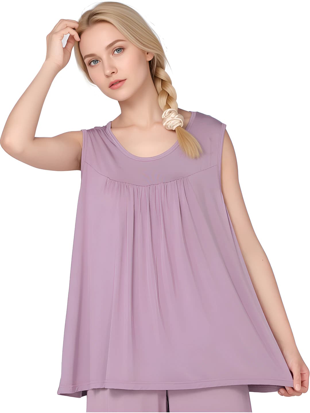 Women's thin cotton tank top, moisture-wicking, stretch, plus size, loose fit, casual style