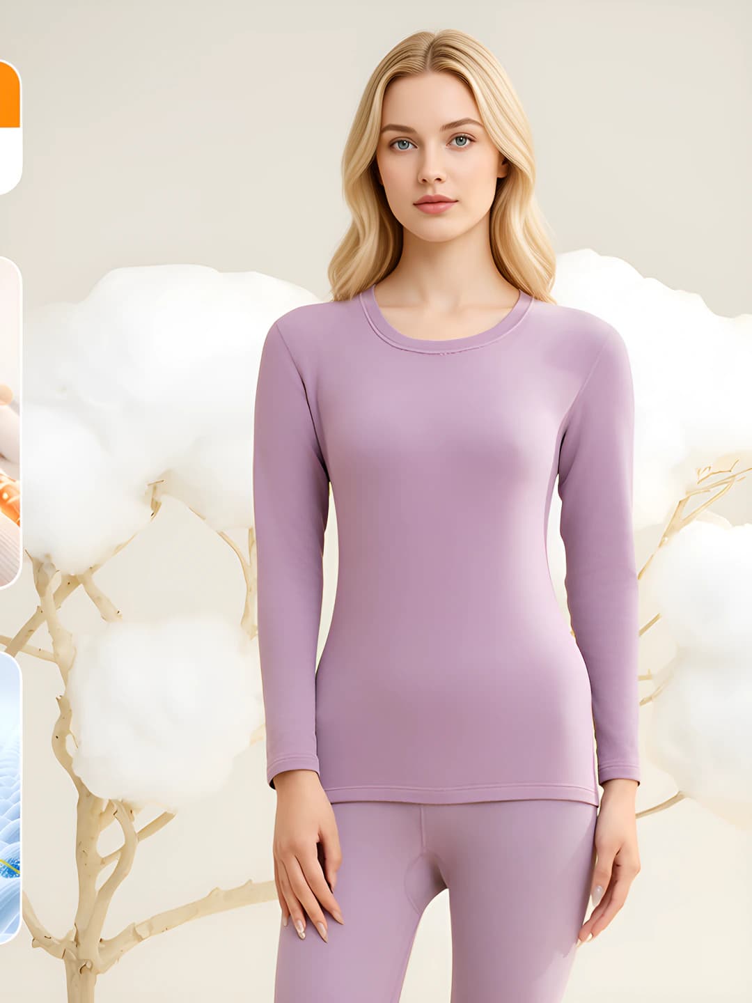 Round neck set - smoky purple