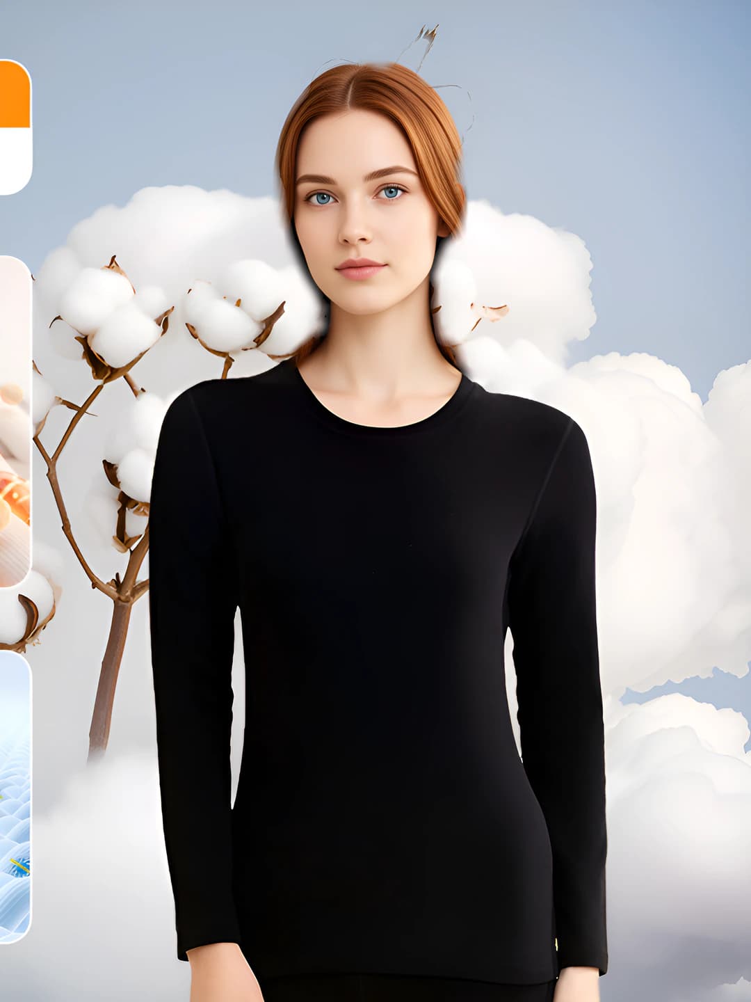 Round neck top - Obsidian black
