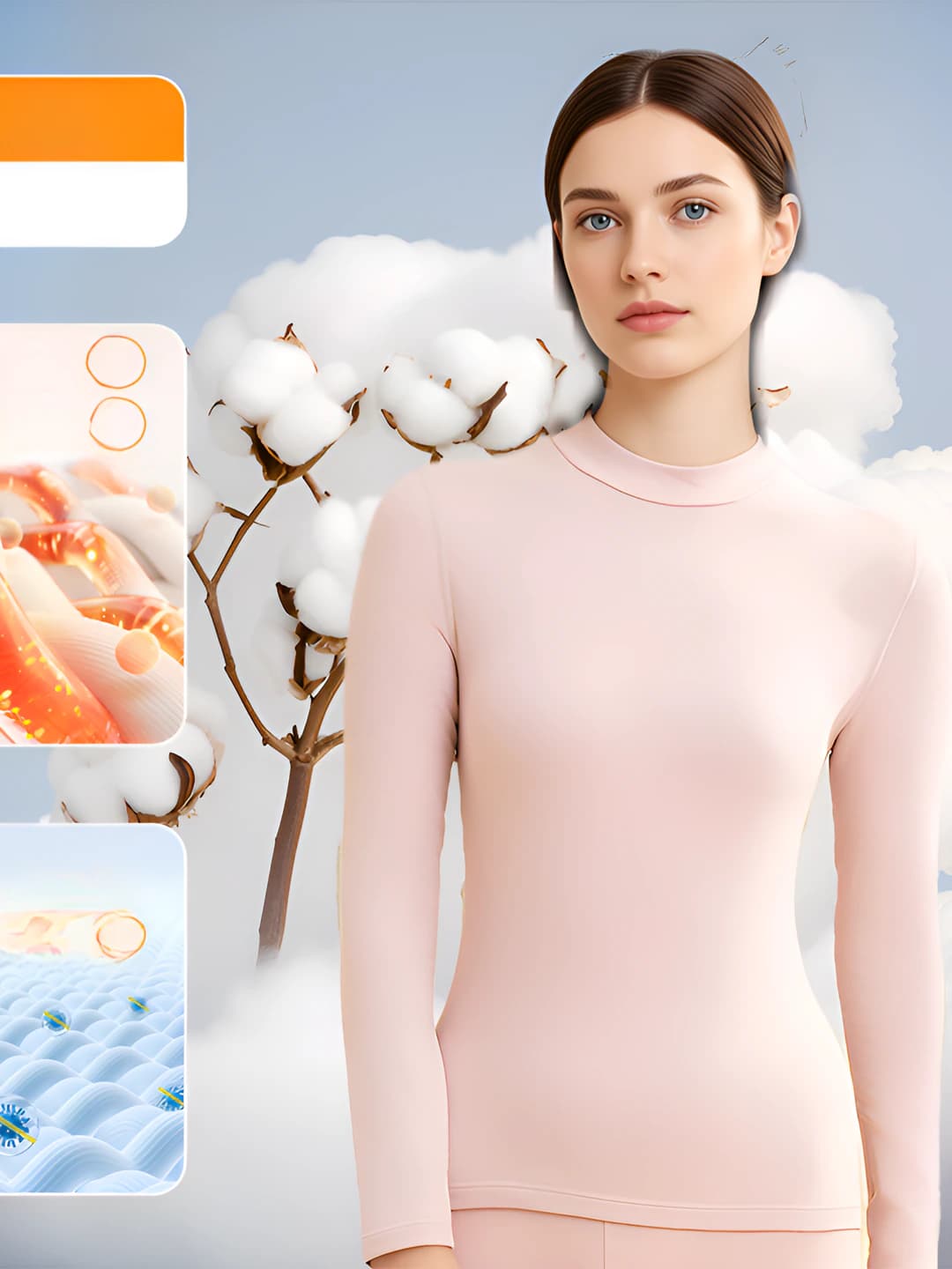 Mid neck top - Peach pink