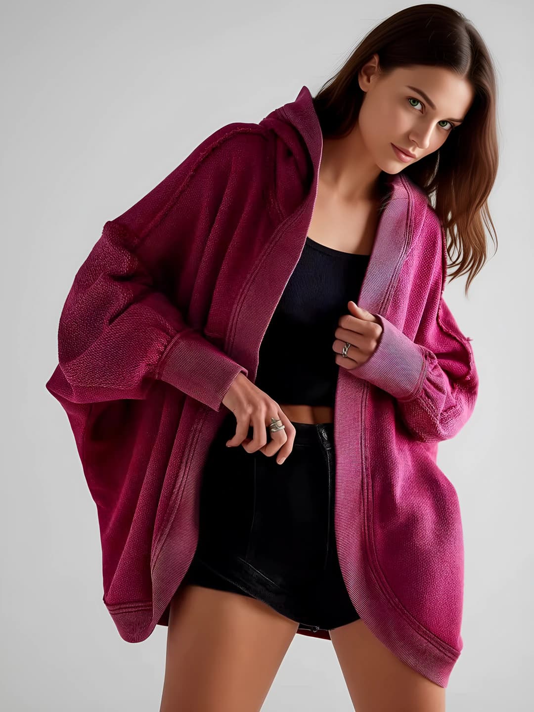 2026 women's casual retro sweatshirt sports hoodie outerwear (jacket) cardigan