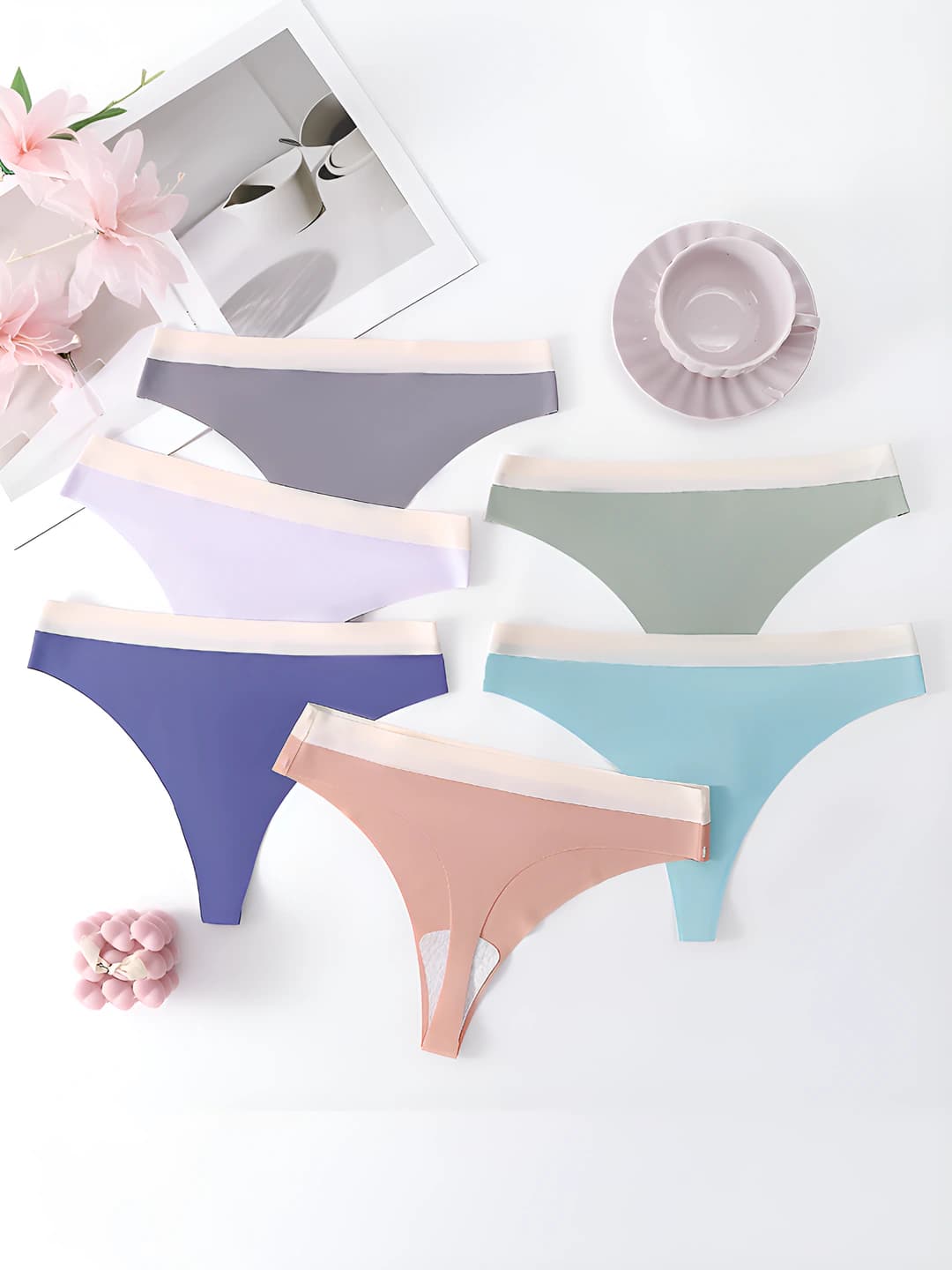 Women's thong underwear: low waist, seamless, quick-dry, breathable, ice-silk fabric, all-season