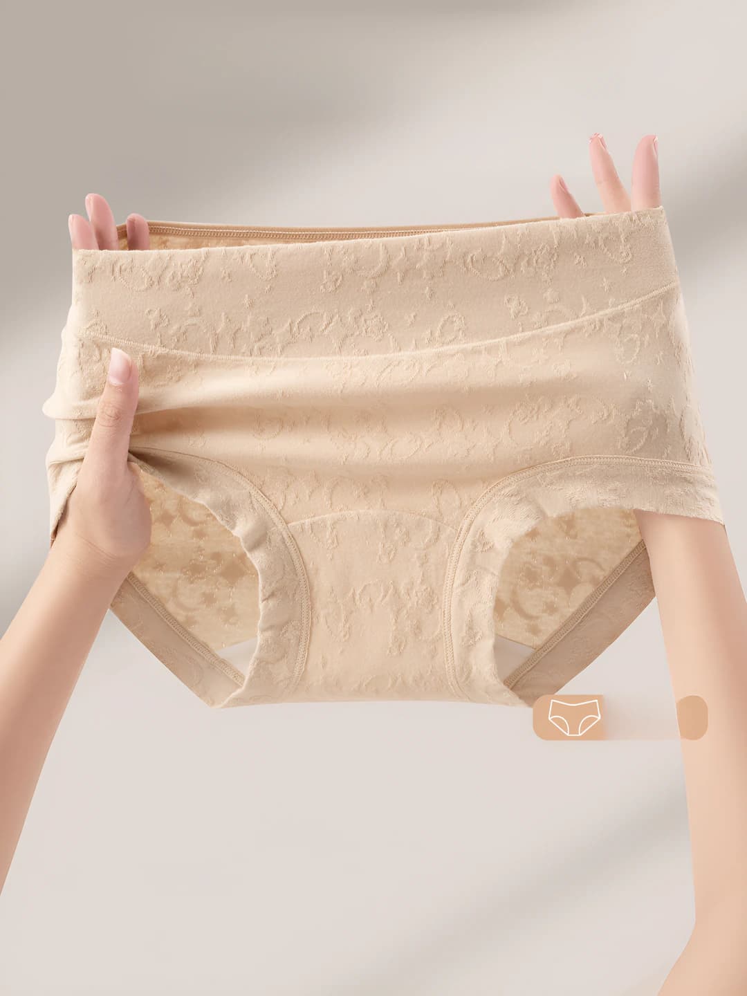 Women's briefs: pure cotton, mid-waist, seamless, antibacterial, breathable, stretch, hip-lifting, solid colour, plus size