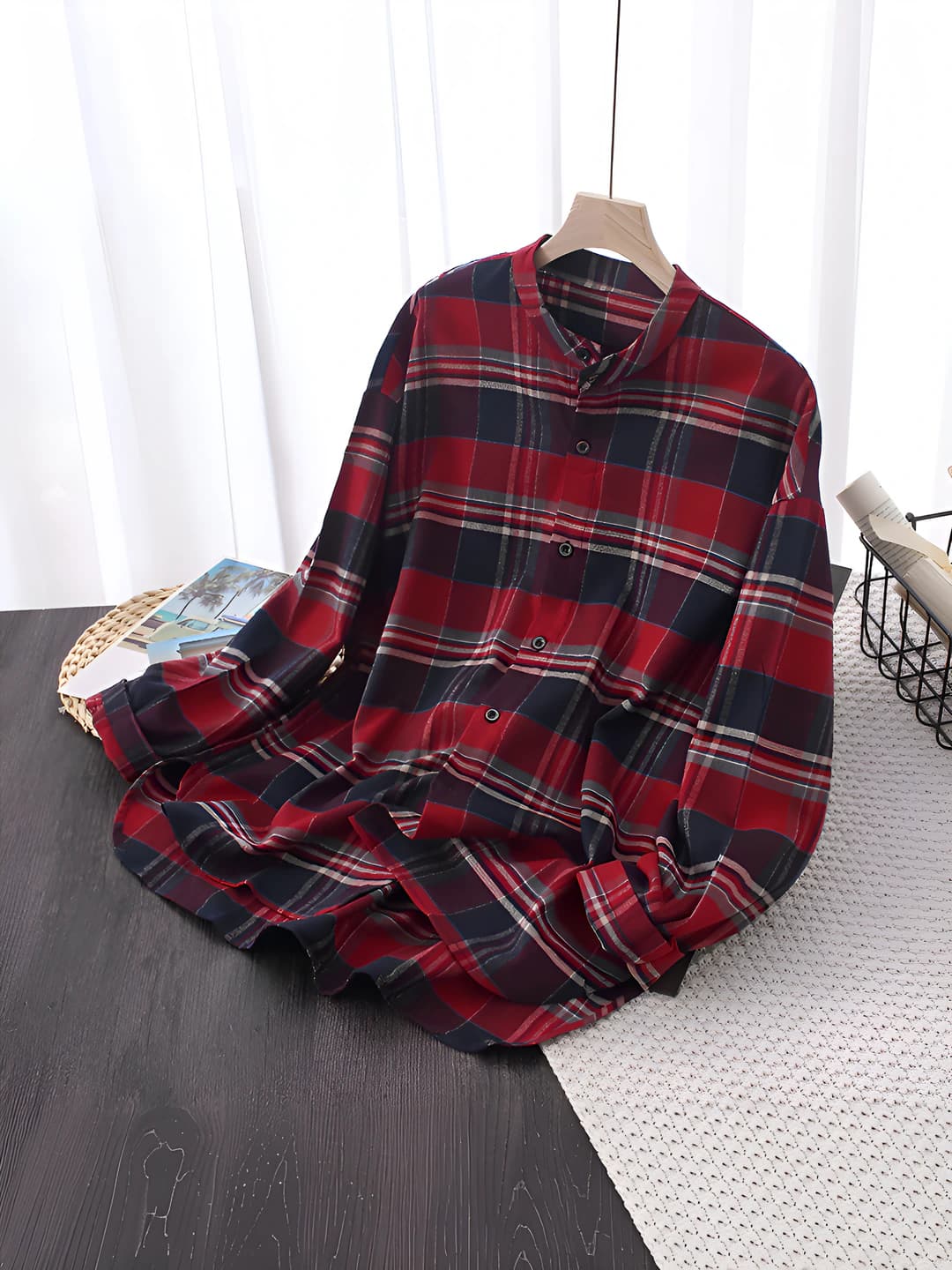 Red & teal large plaid