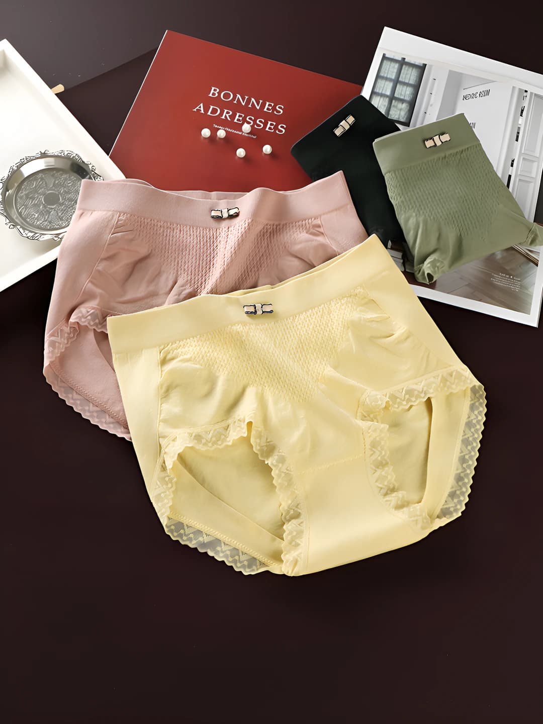 Women's high waist seamless panties, solid colour, breathable, tummy control and hip-lifting