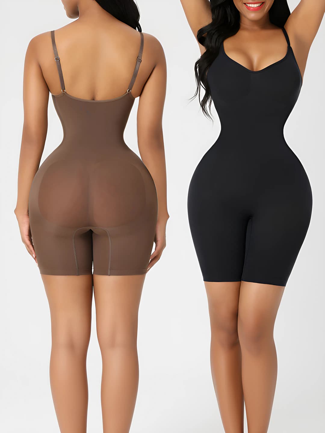 Women's plus size seamless shapewear bodysuit, thin, all-season, hip-lifting and tummy control