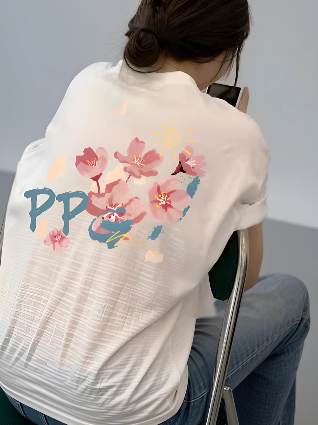 Women's summer short sleeve crew neck t-shirt, loose fit, casual style