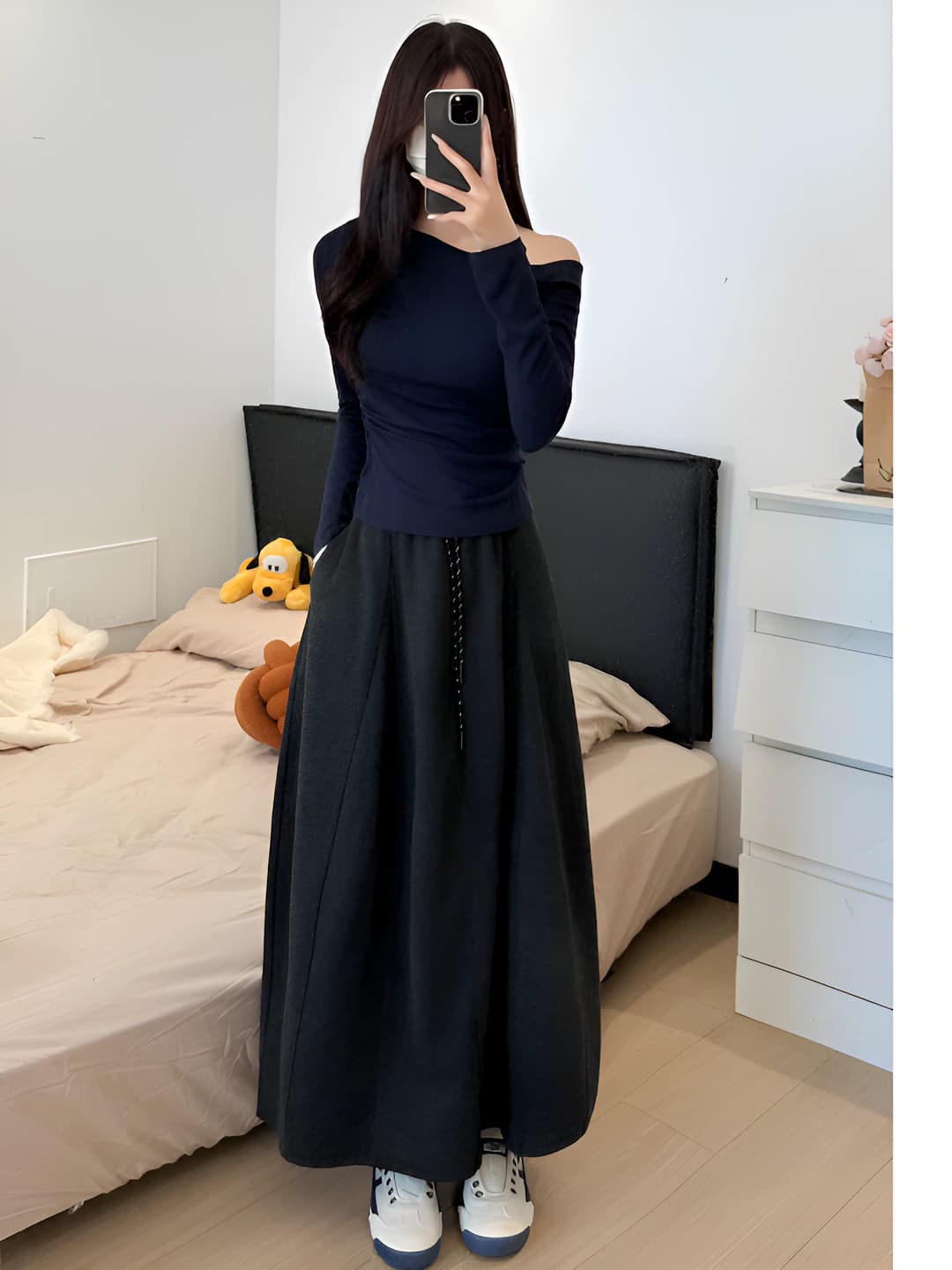 Black / Rice pants / Regular