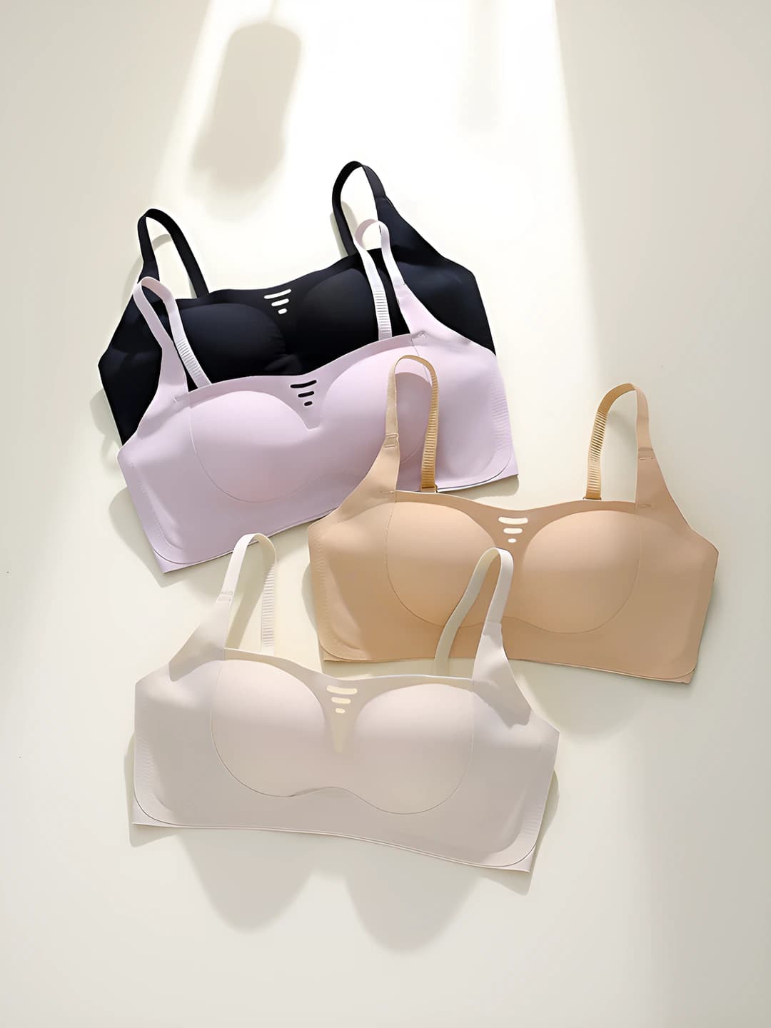 Women's seamless, breathable, wireless, supportive and shaping bra