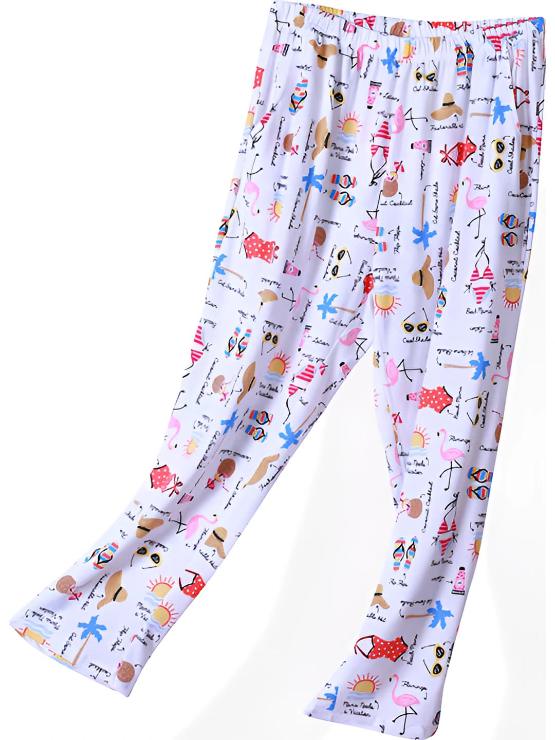 White-topped glasses and long pants