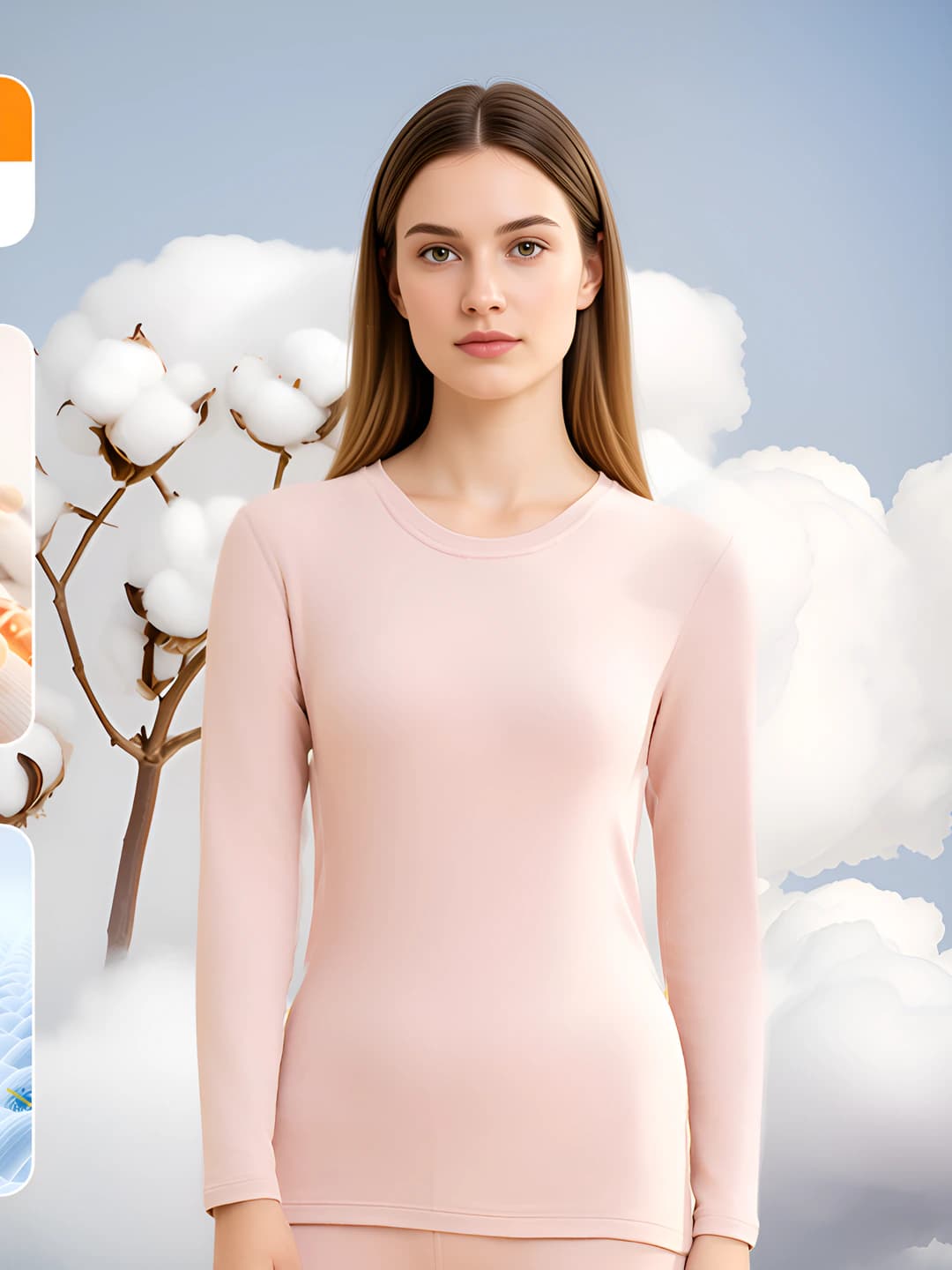 Round neck top - Peach pink