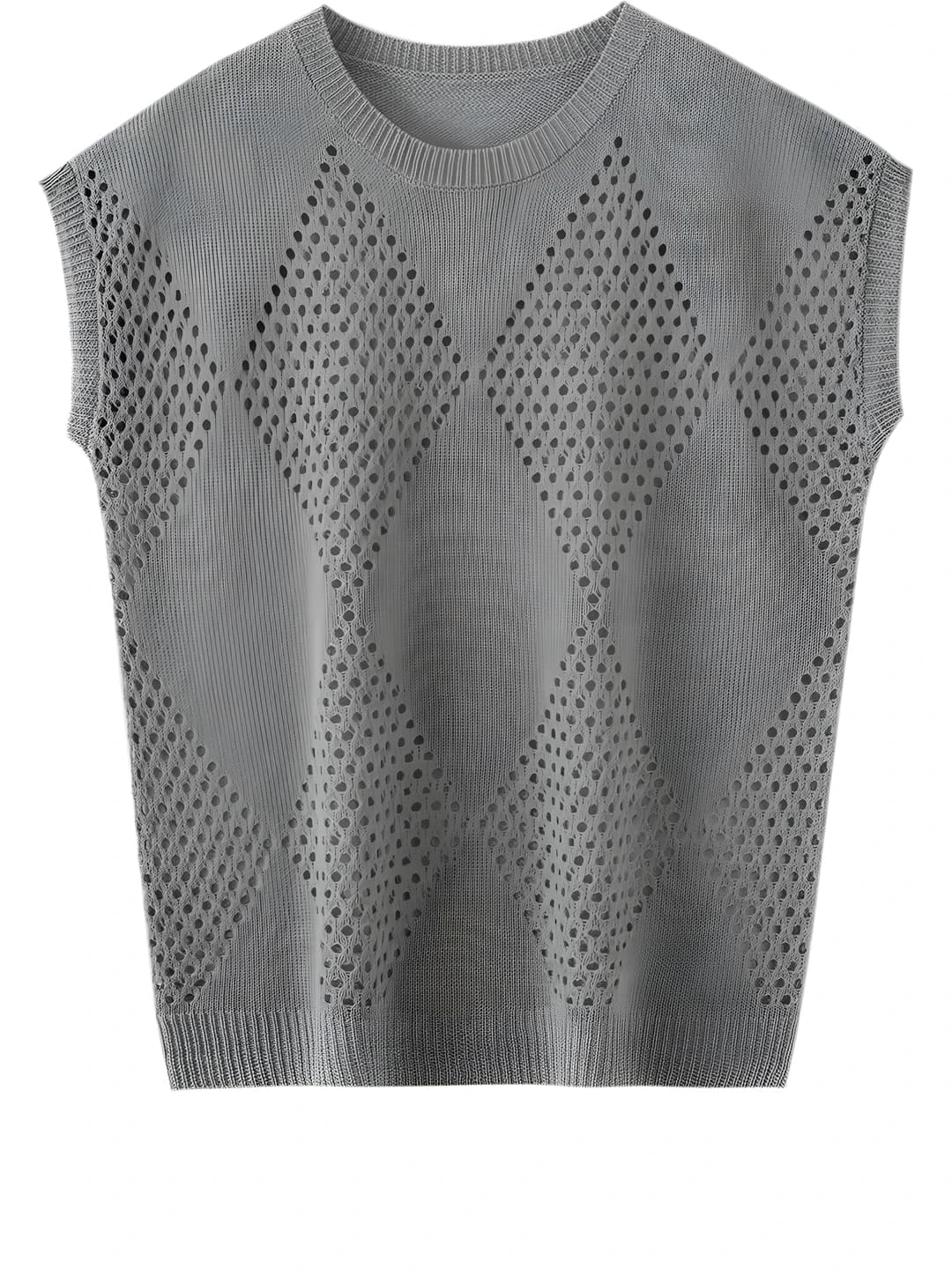 Ayollar uchun to'qima top: V-yoqa, kalta yeng, bo'sh, bahor-yoz