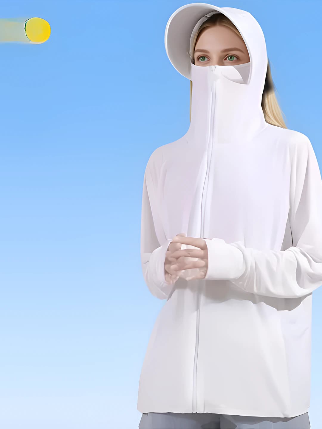 White UV protection hat
