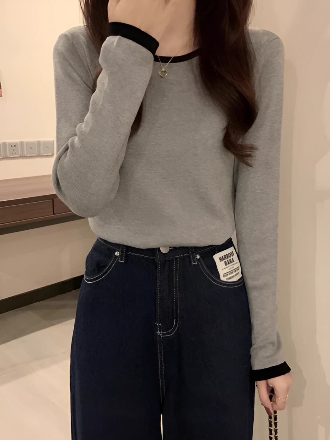 Grey Slim Top