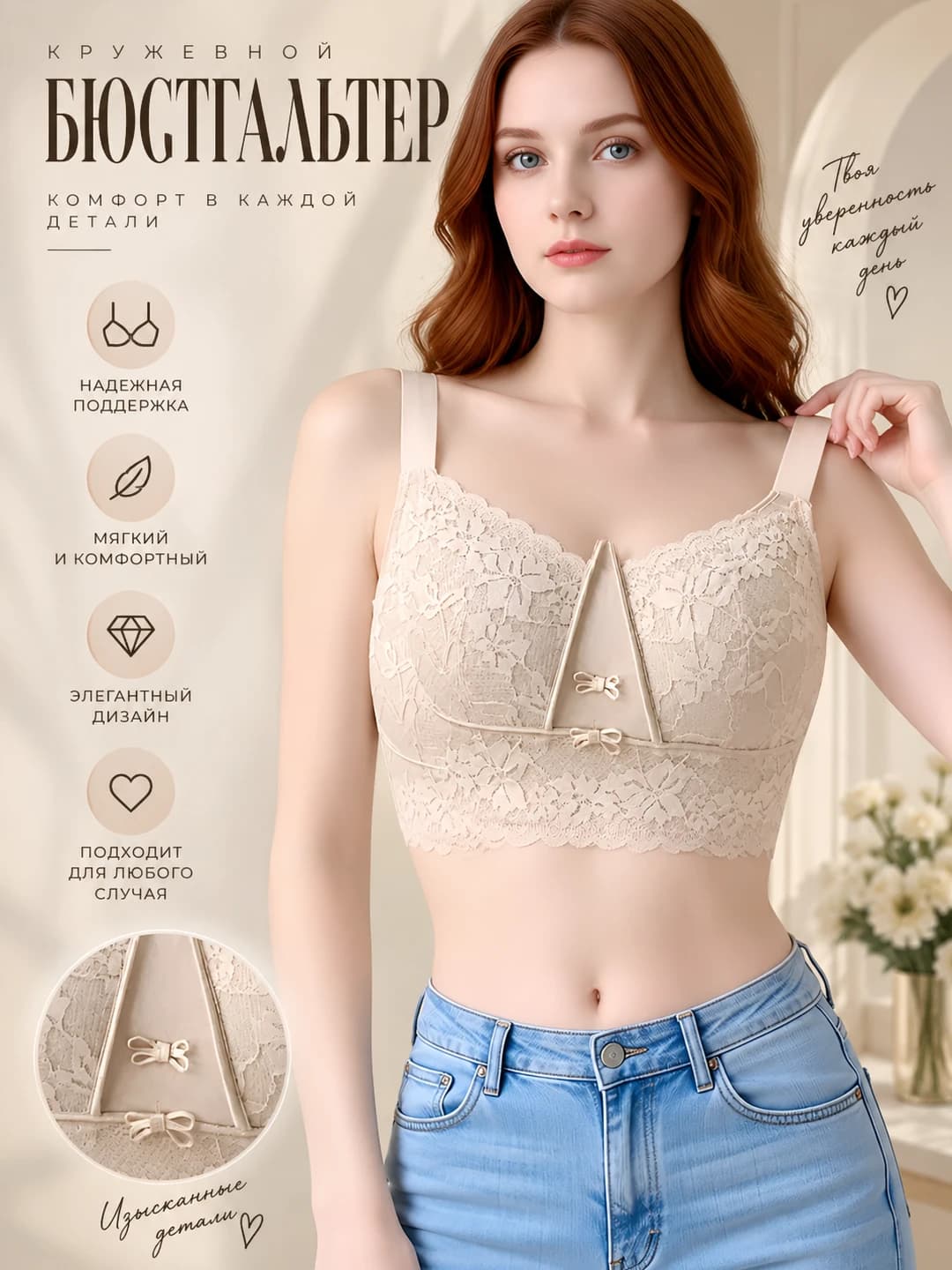 Women's plus size thin full-cup bra, gathers side breast and prevents sagging, summer