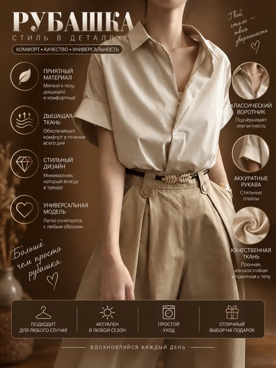 Women's summer thin loose fit short sleeve V-neck retro style solid colour shirt