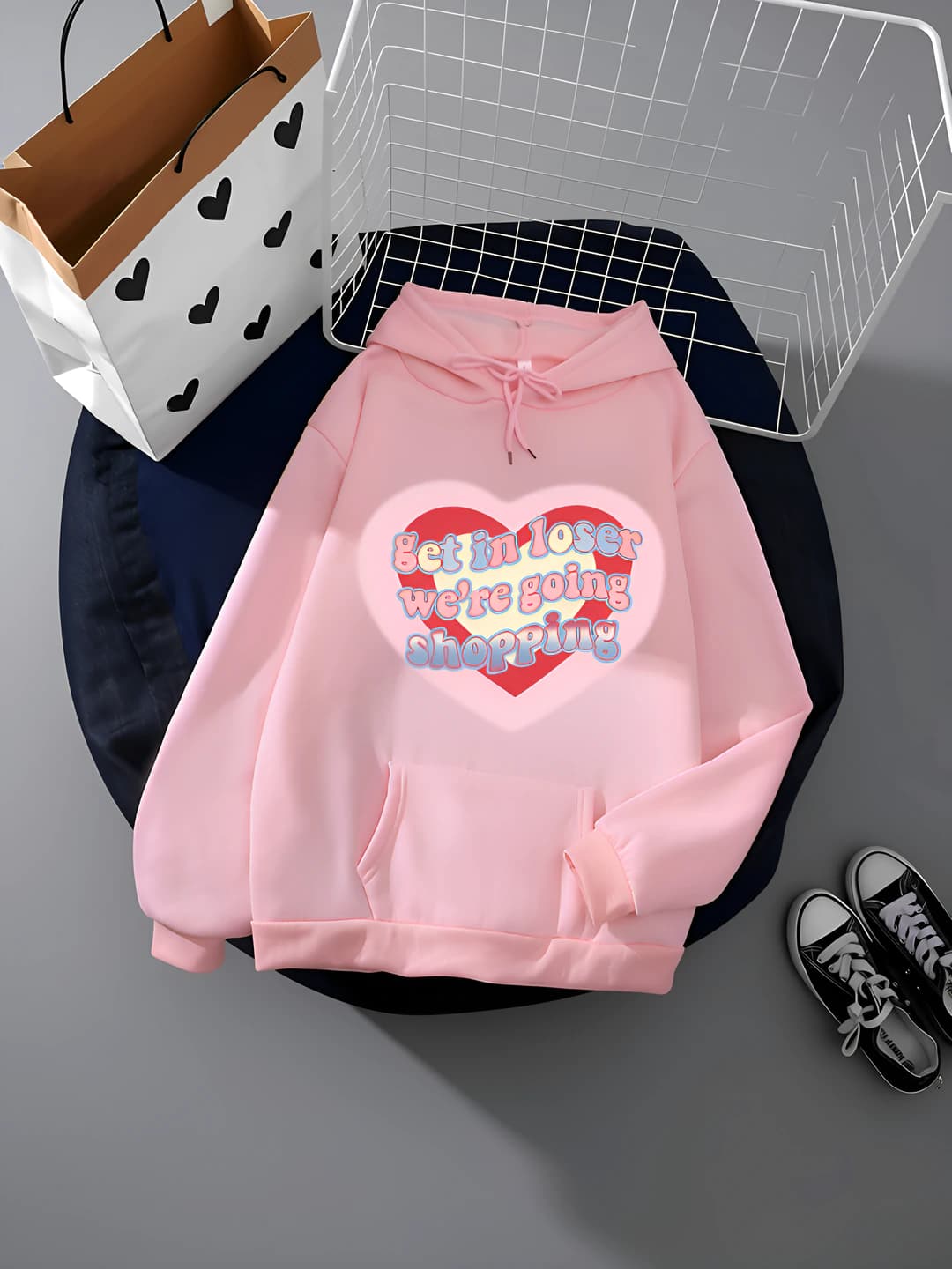Women's autumn printed sweatshirt, loose fit, long sleeve, crew neck, plus size