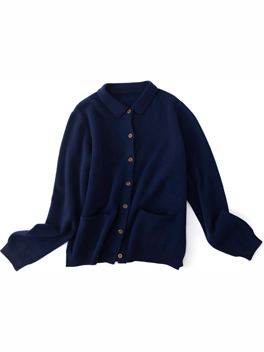 2026 autumn-winter women's wool cardigan, polo collar, loose fit, long sleeve, retro style sweater